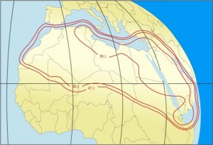 Nilesat 101 at 7.0°W footprint