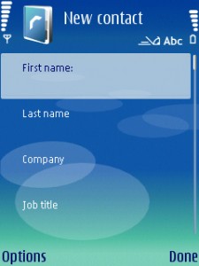 Creating a New Contact on a Nokia phone