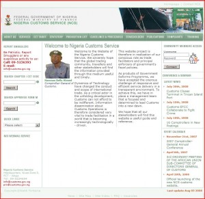 Nigeria Customs Service website
