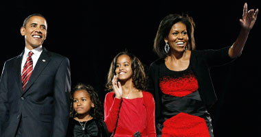 Obama with his family. Photo courtesy of MSN.com