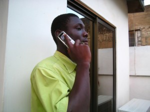 A mobile user in Ghana