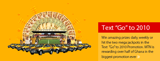 MTN Text "Go" to 2010 promo image