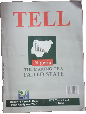Front cover of the TELL Magazine, October 5th 2009 edition.