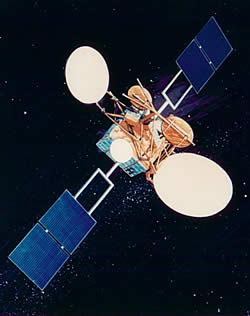 A communications satellite in orbit