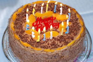 A birthday cake. Image courtesy: Wikimedia Commons