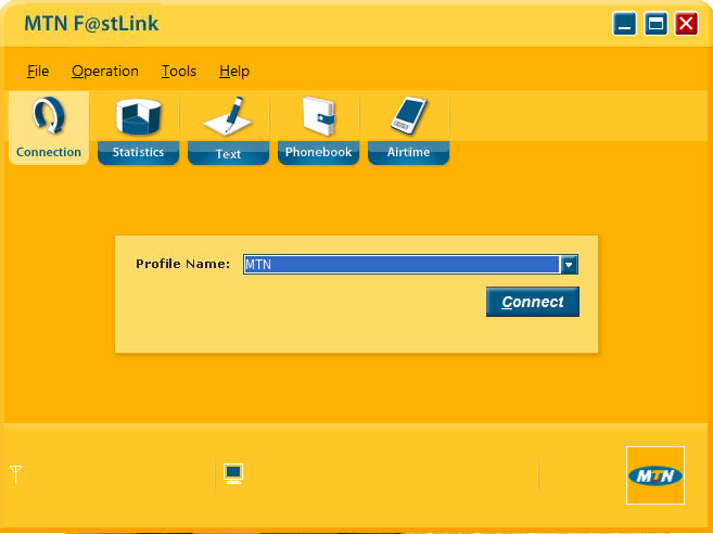 A screenshot of MTN F@stlink software.