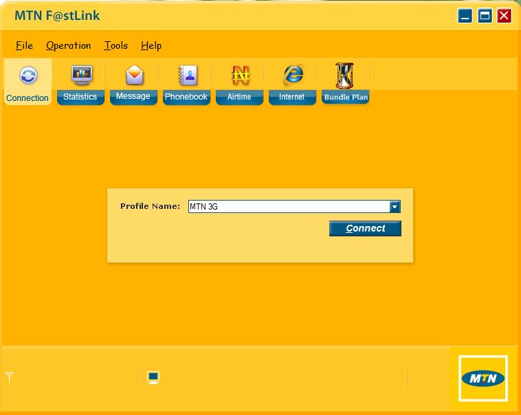 MTN F@stlink software interface