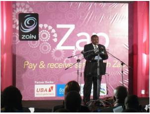 Philip Sowah, Country Manager of Zain Ghana speaks to the press at the Zap launch