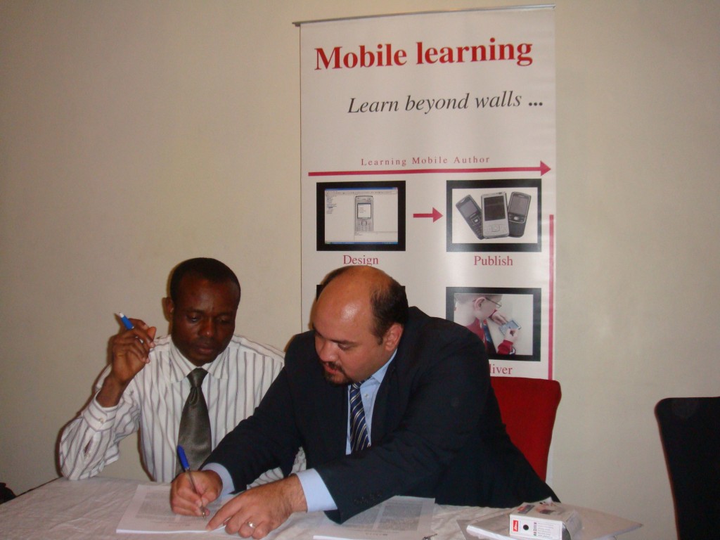 From left: Adiel Ntuk, CEO of AD-CONNECT, and Ammar Shami CEO of Abjad Jordan.
