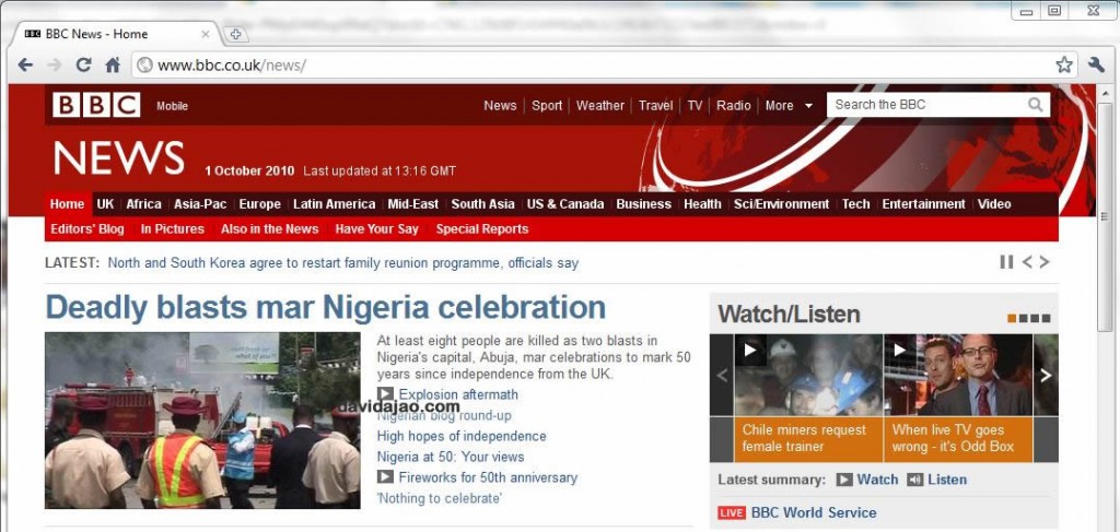 Nigeria on BBC News homepage for the wrong reasons