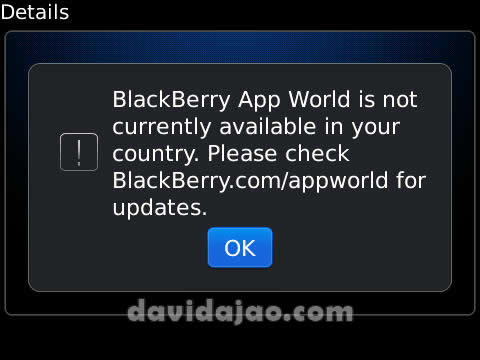 BB App World is not currently available in your country.
