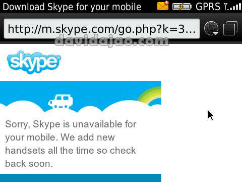 Skype is unavailable for your mobile