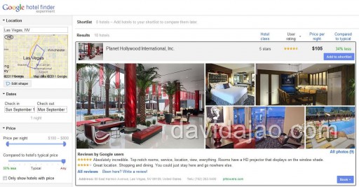 Google Hotel Finder