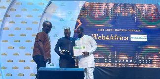 Best Local Hosting Company award presentation to Web4Africa in Lagos Nigeria.