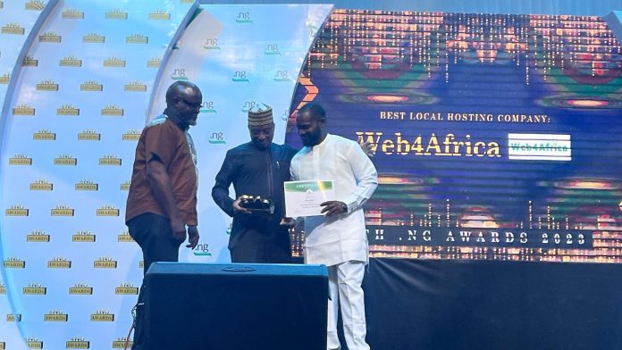 Best Local Hosting Company award presentation to Web4Africa in Lagos Nigeria.