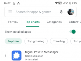 Signal Private Messenger trending on Google Play Store