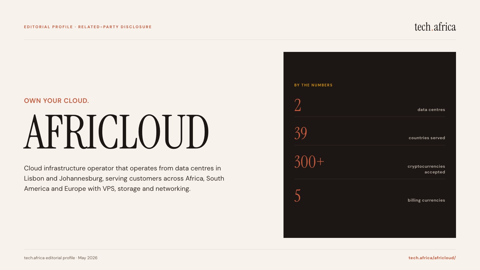 AFRICLOUD: cloud VPS in Lisbon and Johannesburg, by AFRICLOUD