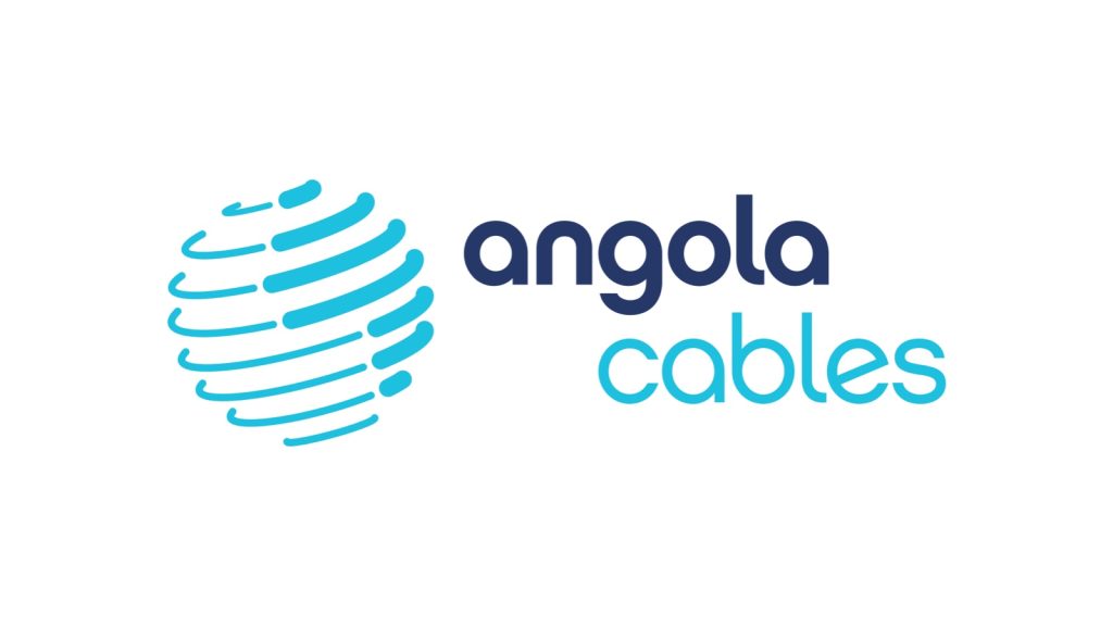 The Angola Cables corporate logo: a stylised cyan globe icon paired with the angola cables wordmark.