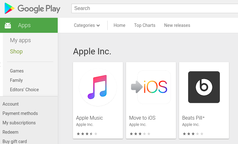 playstore apple