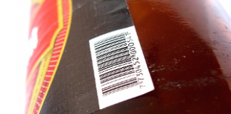 Barcode on a bottle