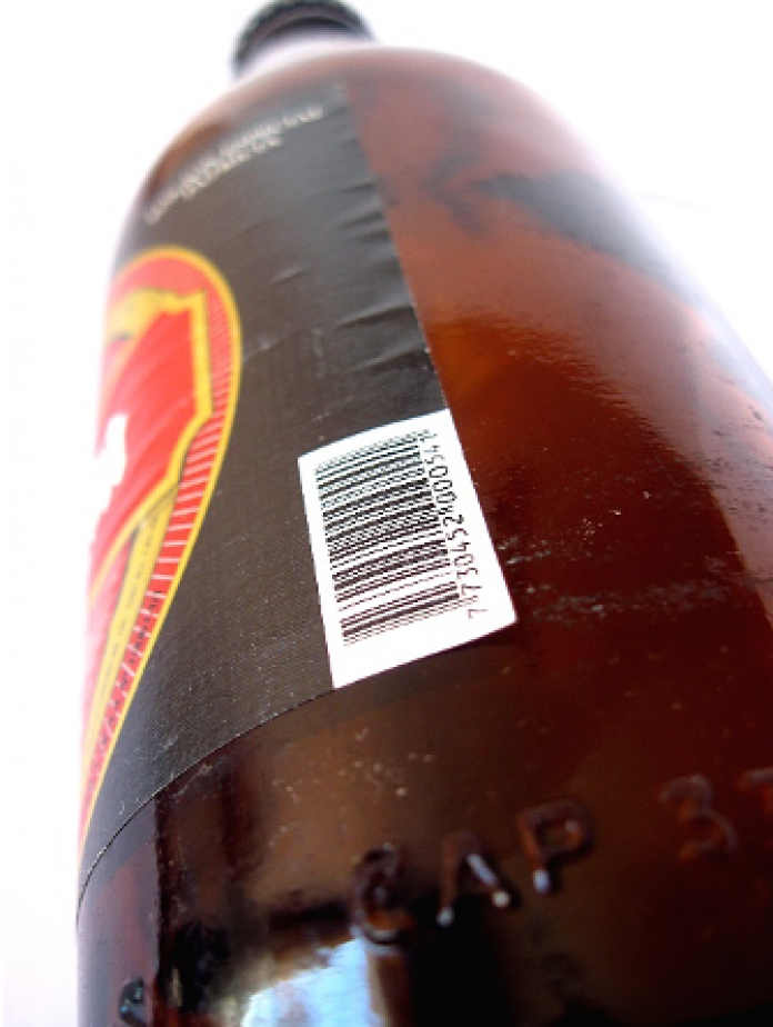 Barcode on a bottle