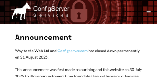 ConfigServer has shutdown at short notice, leaving server admins high and dry