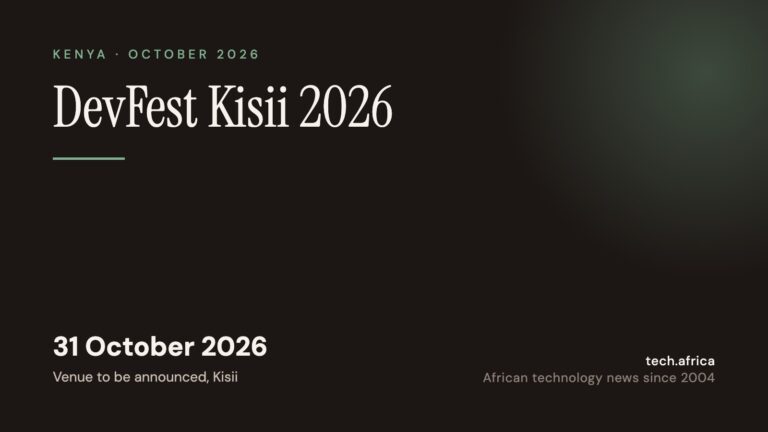 Event card: DevFest Kisii 2026, 31 October 2026, Venue to be announced, Kisii