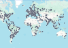 A world map showing a global footprint of IXPs by Teleography