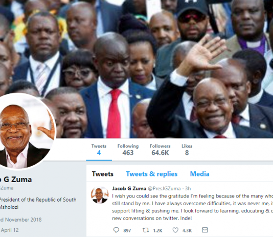 President Jacob Zuma is on Twitter