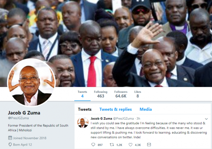 President Jacob Zuma is on Twitter