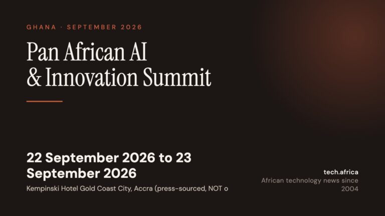 Events 4 Event card: Pan African AI & Innovation Summit, 22 September 2026 to 23 September 2026, Kempinski Hotel Gold Coast City, Accra (press-sourced, NOT on organiser site)