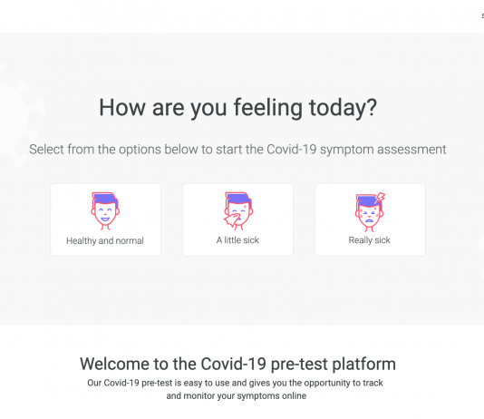 A screenshot of testforcovid website
