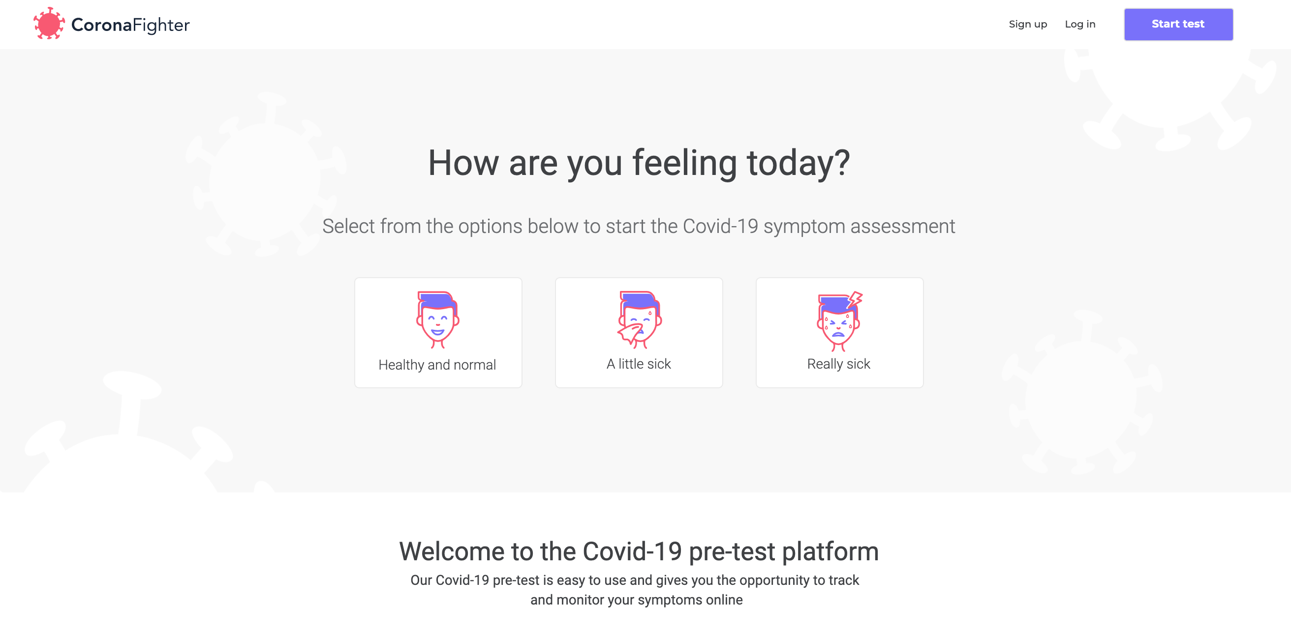 The CoronaFighter Web App helps with tracking symptoms