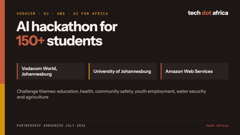 Card: AI for Africa hackathon for more than 150 students, run by Vodacom, the University of Johannesburg and Amazon Web Services