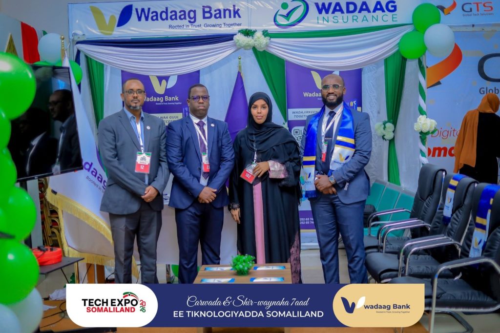 Q&A: building a digital Islamic bank in Somaliland 14 Wadaag Bank and Wadaag Insurance staff at their exhibition stand during Tech Expo Somaliland 2025 in Hargeisa, Somaliland.
