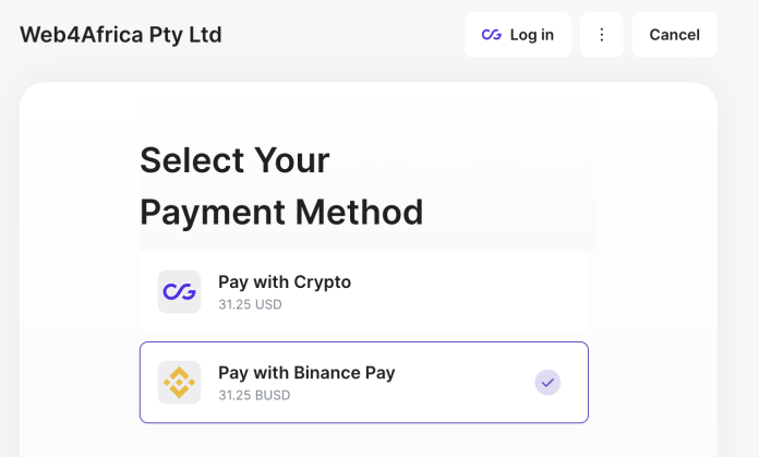 Web4Africa customers can now pay with Binance Pay