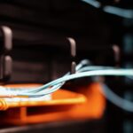 Network cabling connected to equipment in a data centre