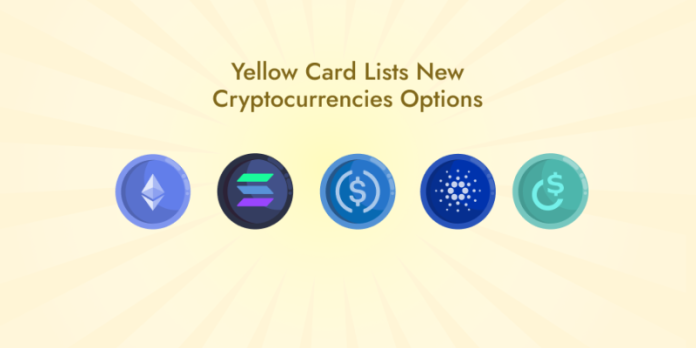 Yellow Card Adds New Digital Assets to the App